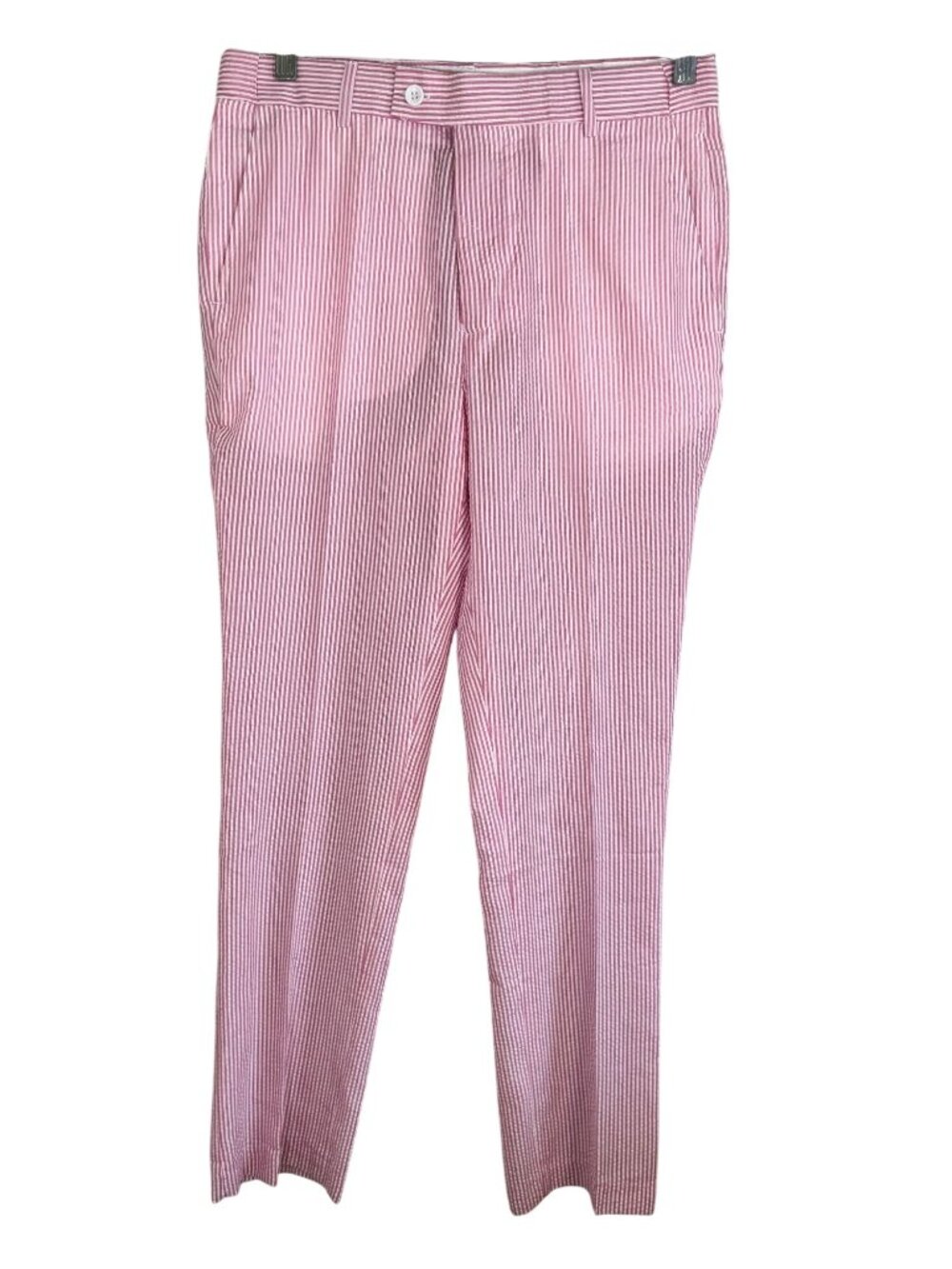 Pink Seersucker Striped Pant Pink S Resort Preppy Summer Classic Modern Clean